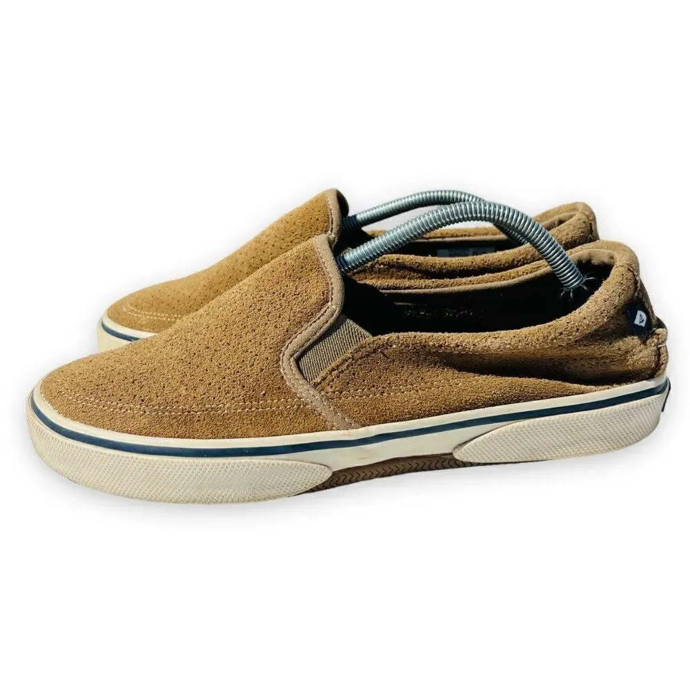 Sperry Halyard Slip-on Sneakers Brown Suede STS22101 Men's 10.5‎